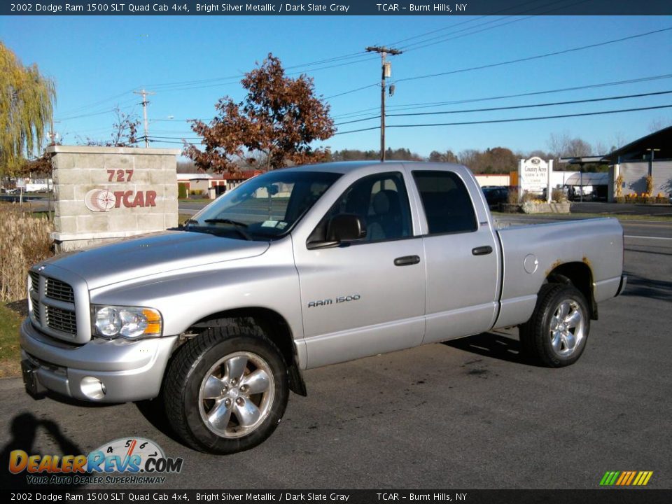 2002 Dodge Ram 1500 SLT Quad Cab 4x4 Bright Silver Metallic / Dark Slate Gray Photo #1