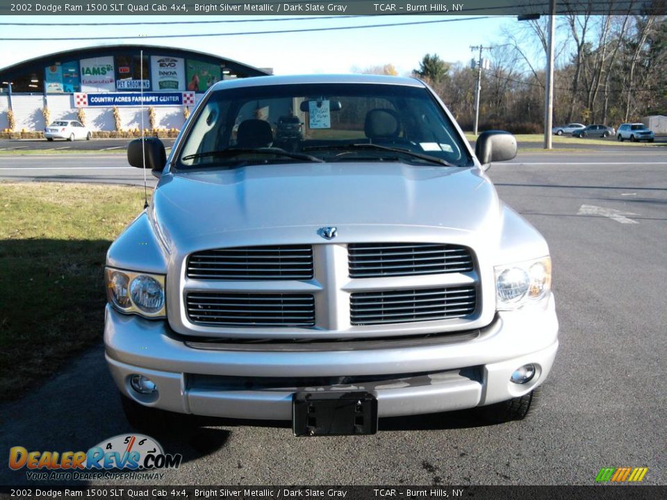 2002 Dodge Ram 1500 SLT Quad Cab 4x4 Bright Silver Metallic / Dark Slate Gray Photo #2