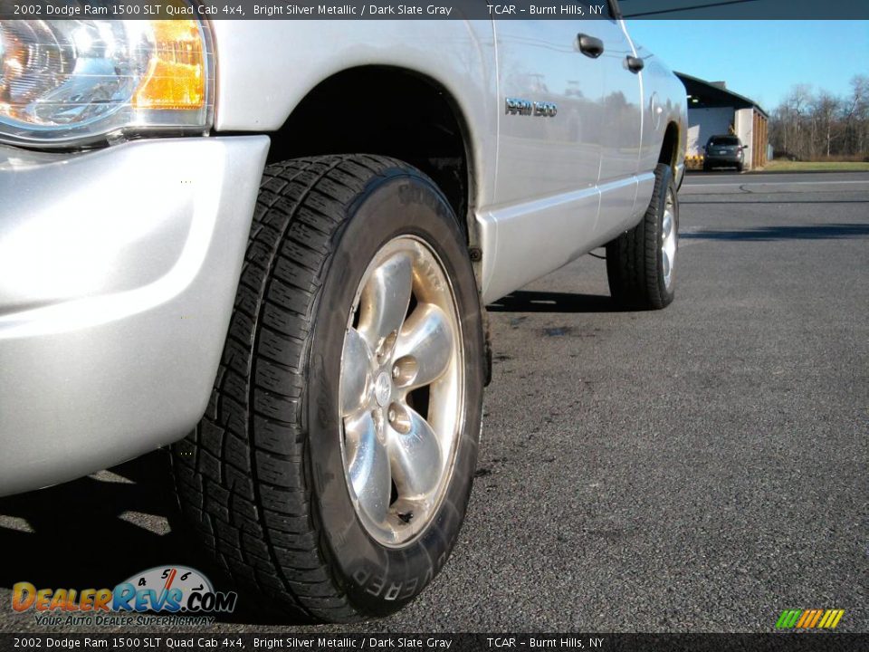 2002 Dodge Ram 1500 SLT Quad Cab 4x4 Bright Silver Metallic / Dark Slate Gray Photo #3