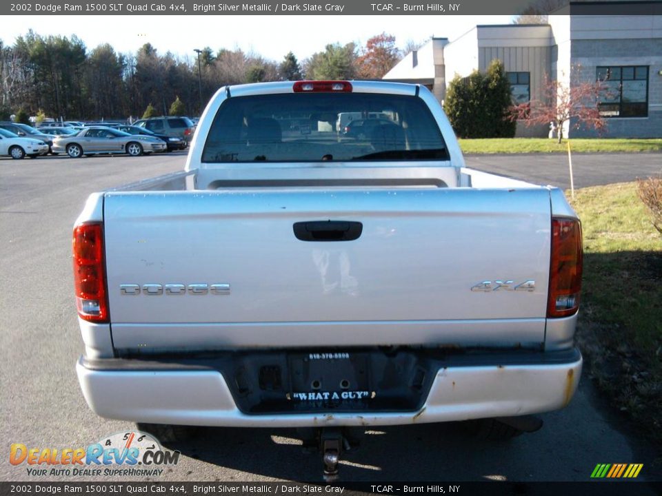 2002 Dodge Ram 1500 SLT Quad Cab 4x4 Bright Silver Metallic / Dark Slate Gray Photo #5