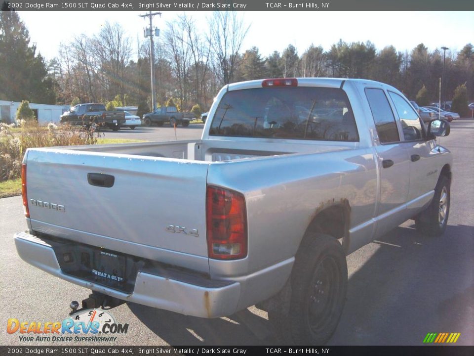 2002 Dodge Ram 1500 SLT Quad Cab 4x4 Bright Silver Metallic / Dark Slate Gray Photo #6