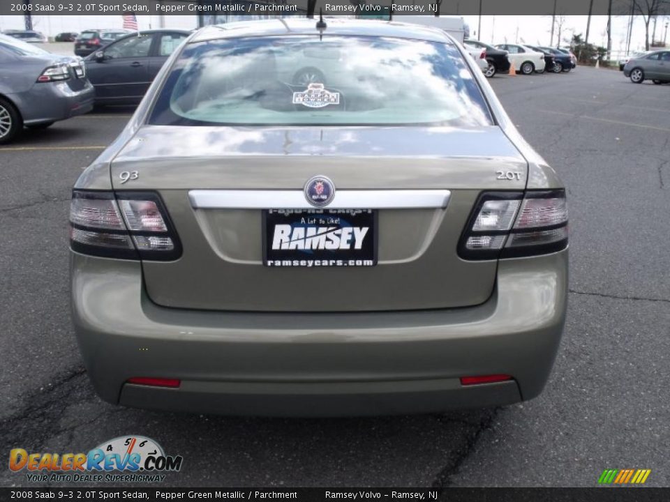 2008 Saab 9-3 2.0T Sport Sedan Pepper Green Metallic / Parchment Photo #4