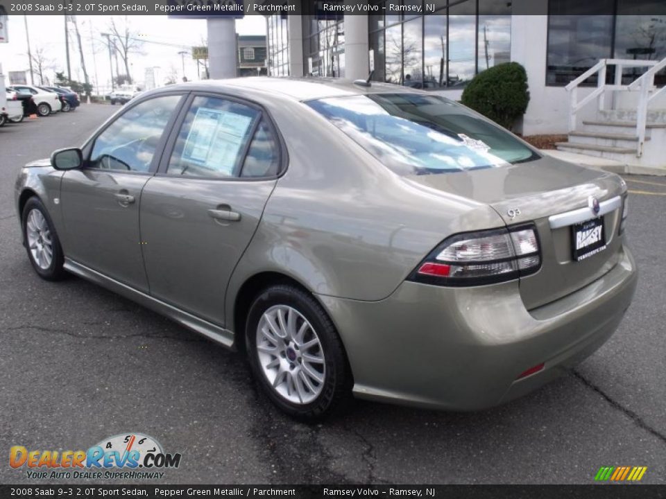 2008 Saab 9-3 2.0T Sport Sedan Pepper Green Metallic / Parchment Photo #5