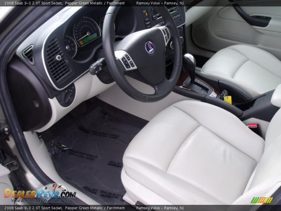 2008 Saab 9-3 2.0T Sport Sedan Pepper Green Metallic / Parchment Photo #11