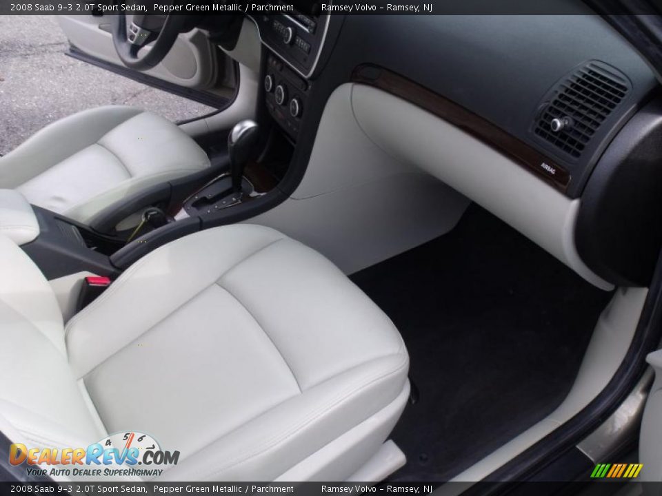 2008 Saab 9-3 2.0T Sport Sedan Pepper Green Metallic / Parchment Photo #14