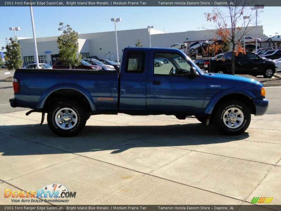 2001 Ford Ranger Edge SuperCab Bright Island Blue Metallic / Medium Prairie Tan Photo #4