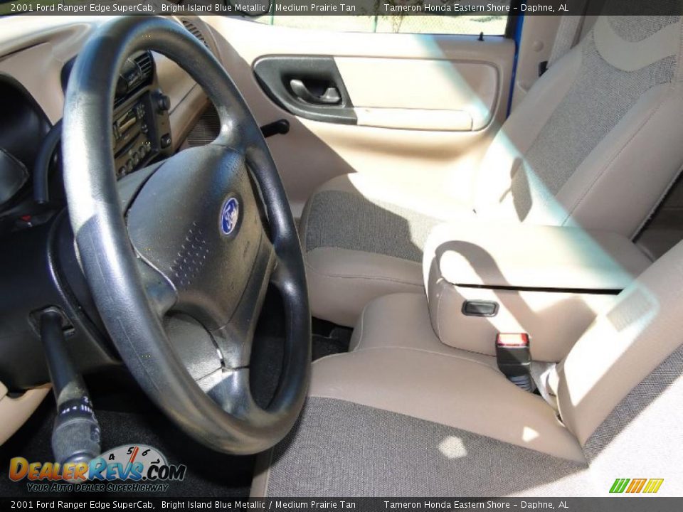 2001 Ford Ranger Edge SuperCab Bright Island Blue Metallic / Medium Prairie Tan Photo #12