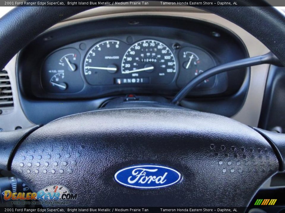 2001 Ford Ranger Edge SuperCab Bright Island Blue Metallic / Medium Prairie Tan Photo #16