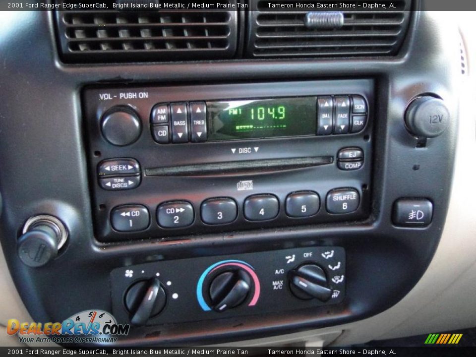 2001 Ford Ranger Edge SuperCab Bright Island Blue Metallic / Medium Prairie Tan Photo #20