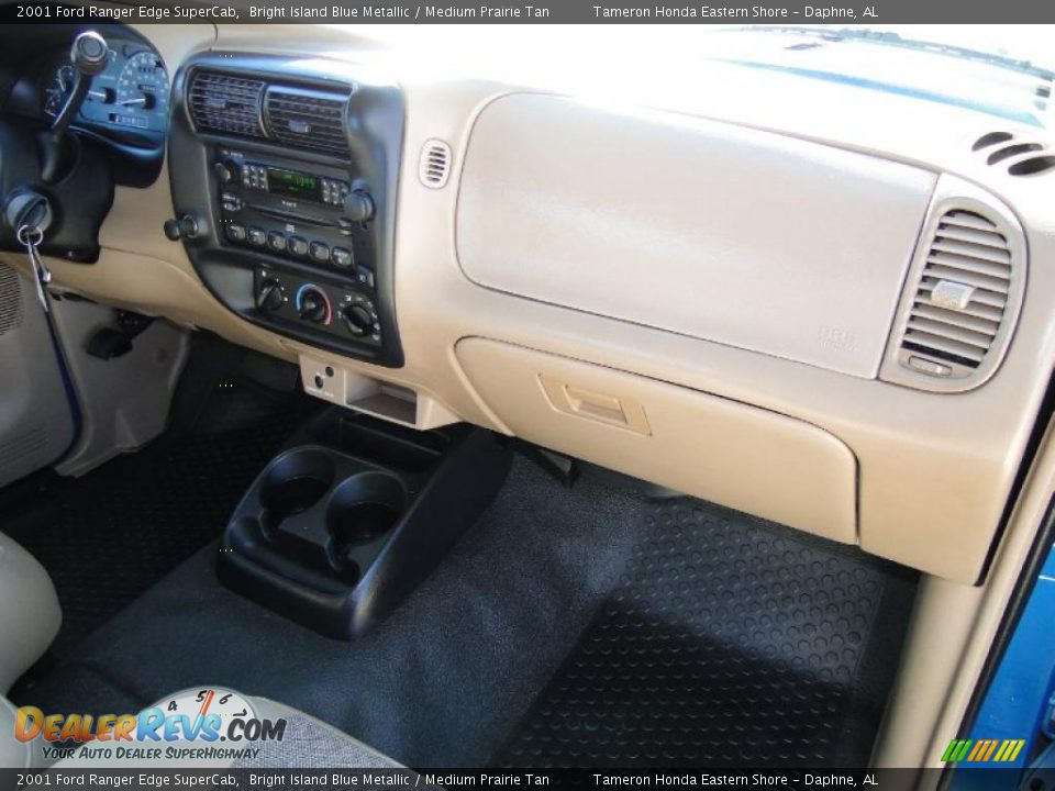 2001 Ford Ranger Edge SuperCab Bright Island Blue Metallic / Medium Prairie Tan Photo #23