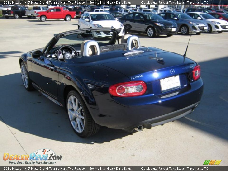 2011 Mazda MX-5 Miata Grand Touring Hard Top Roadster Stormy Blue Mica / Dune Beige Photo #3