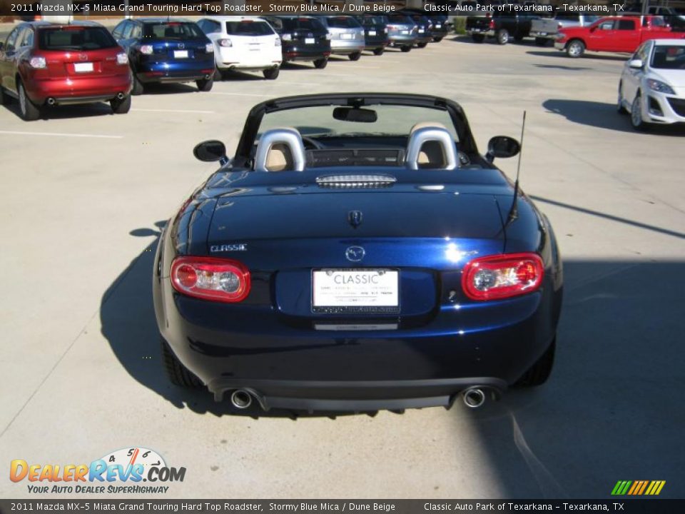 2011 Mazda MX-5 Miata Grand Touring Hard Top Roadster Stormy Blue Mica / Dune Beige Photo #4