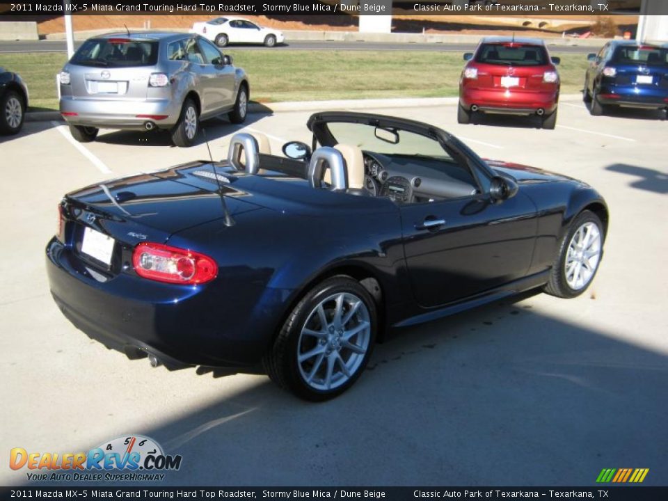 2011 Mazda MX-5 Miata Grand Touring Hard Top Roadster Stormy Blue Mica / Dune Beige Photo #5