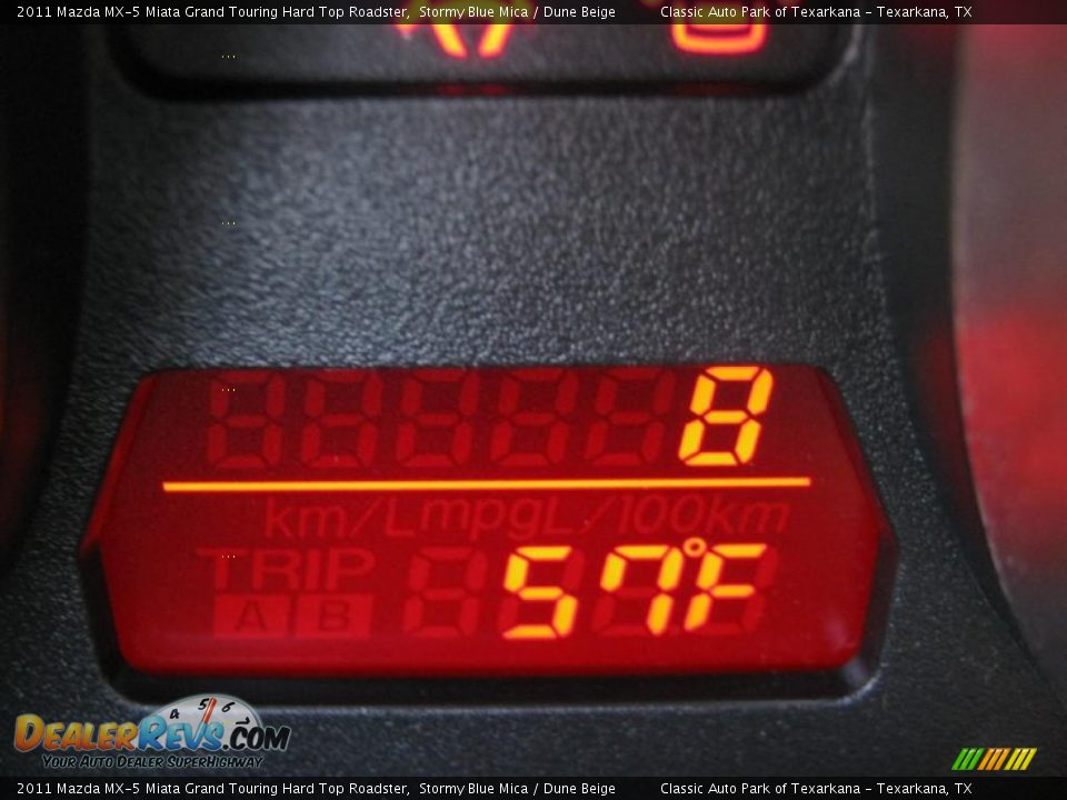 2011 Mazda MX-5 Miata Grand Touring Hard Top Roadster Stormy Blue Mica / Dune Beige Photo #12