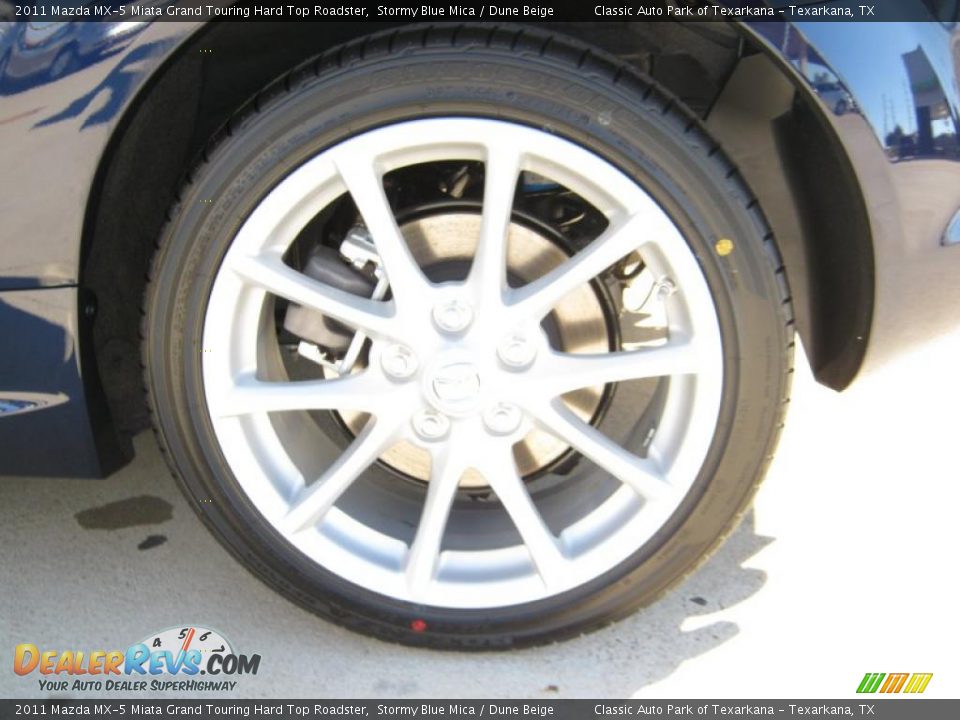 2011 Mazda MX-5 Miata Grand Touring Hard Top Roadster Stormy Blue Mica / Dune Beige Photo #18