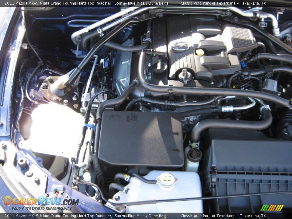 2011 Mazda MX-5 Miata Grand Touring Hard Top Roadster Stormy Blue Mica / Dune Beige Photo #20