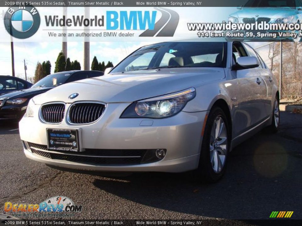 2009 BMW 5 Series 535xi Sedan Titanium Silver Metallic / Black Photo #1