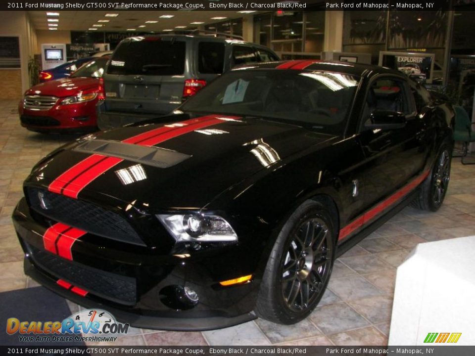 2011 Ford Mustang Shelby GT500 SVT Performance Package Coupe Ebony Black / Charcoal Black/Red Photo #2