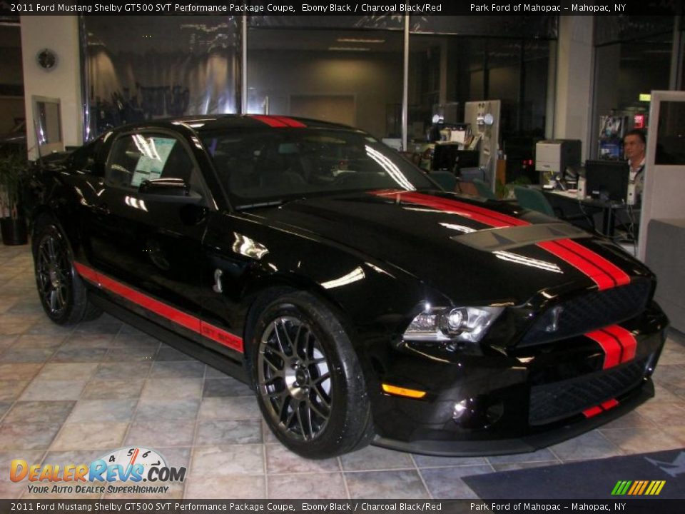 2011 Ford Mustang Shelby GT500 SVT Performance Package Coupe Ebony Black / Charcoal Black/Red Photo #3