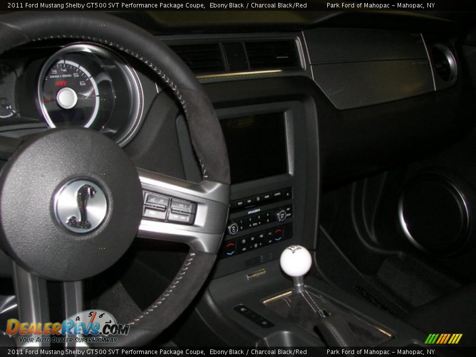 2011 Ford Mustang Shelby GT500 SVT Performance Package Coupe Ebony Black / Charcoal Black/Red Photo #6