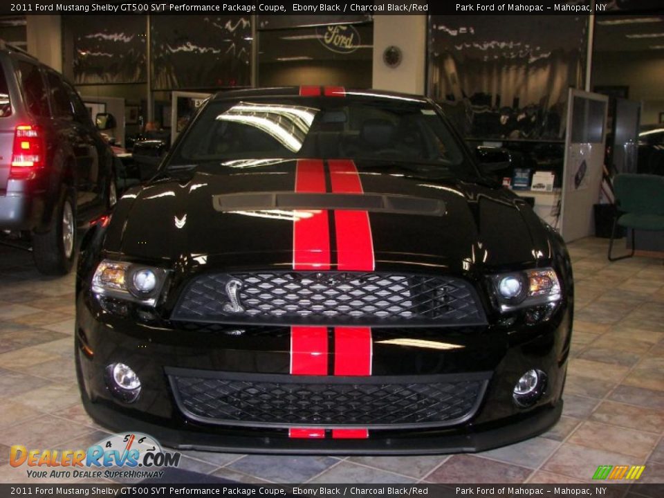2011 Ford Mustang Shelby GT500 SVT Performance Package Coupe Ebony Black / Charcoal Black/Red Photo #14