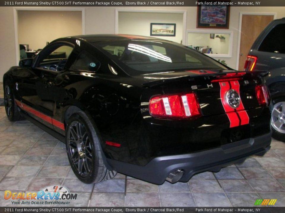 2011 Ford Mustang Shelby GT500 SVT Performance Package Coupe Ebony Black / Charcoal Black/Red Photo #15