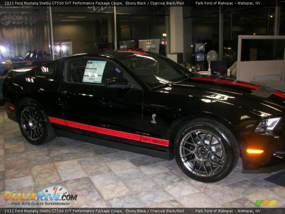 2011 Ford Mustang Shelby GT500 SVT Performance Package Coupe Ebony Black / Charcoal Black/Red Photo #16