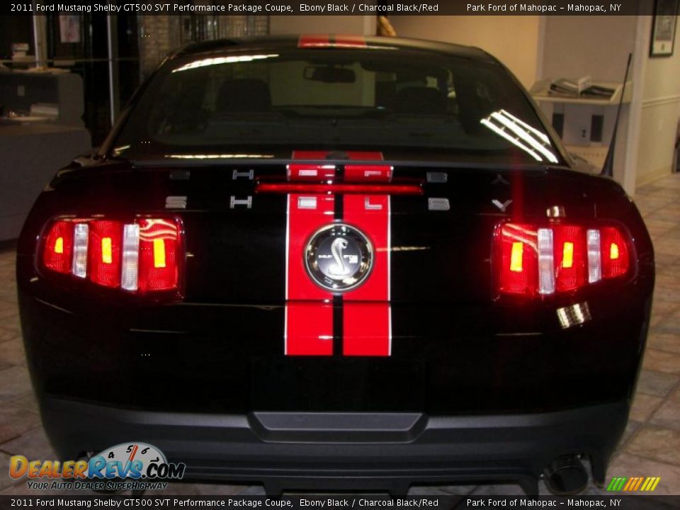 2011 Ford Mustang Shelby GT500 SVT Performance Package Coupe Ebony Black / Charcoal Black/Red Photo #18