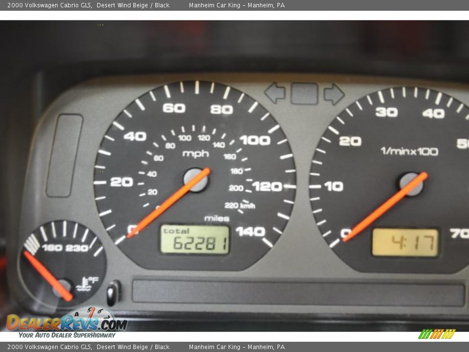 2000 Volkswagen Cabrio GLS Desert Wind Beige / Black Photo #11