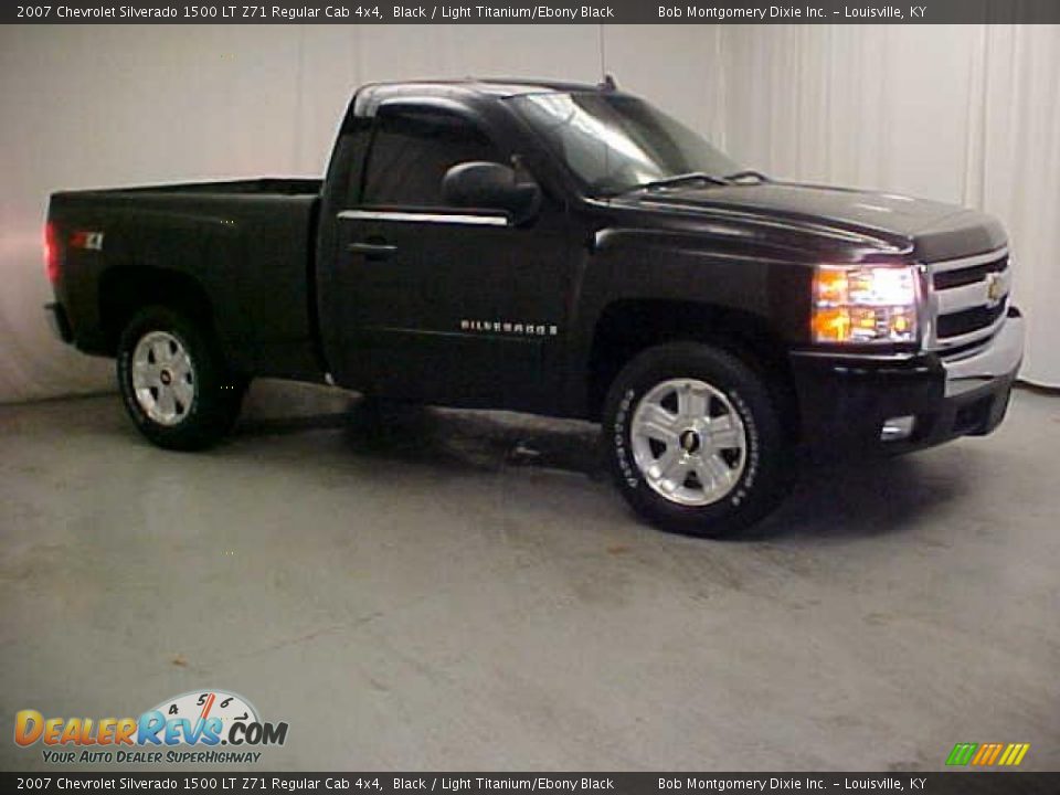 2007 Chevrolet Silverado 1500 LT Z71 Regular Cab 4x4 Black / Light Titanium/Ebony Black Photo #1
