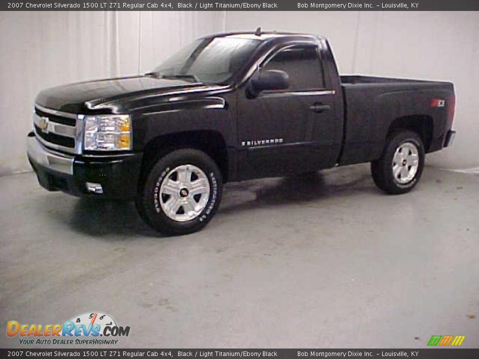 2007 Chevrolet Silverado 1500 LT Z71 Regular Cab 4x4 Black / Light Titanium/Ebony Black Photo #3