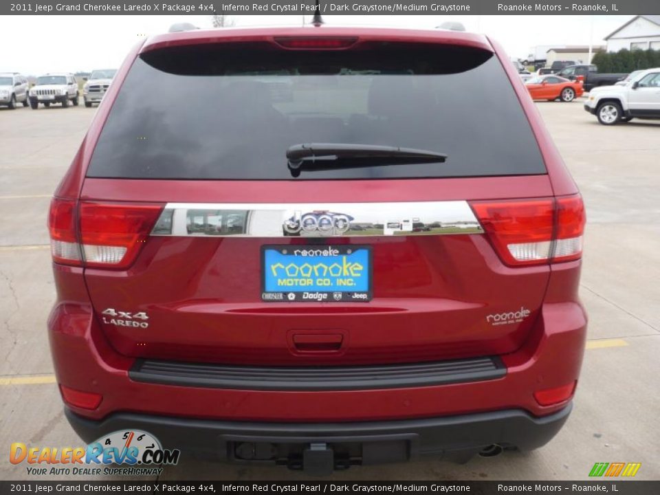 2011 Jeep Grand Cherokee Laredo X Package 4x4 Inferno Red Crystal Pearl / Dark Graystone/Medium Graystone Photo #3