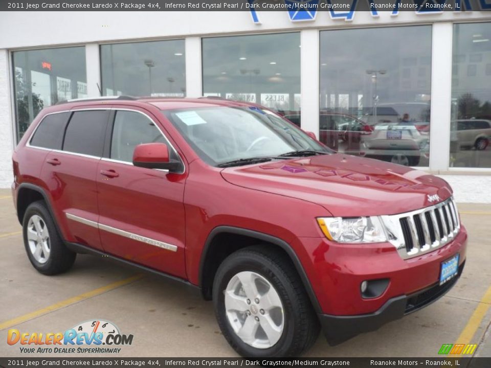 2011 Jeep Grand Cherokee Laredo X Package 4x4 Inferno Red Crystal Pearl / Dark Graystone/Medium Graystone Photo #11