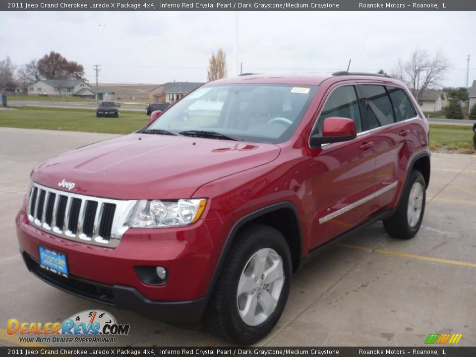 2011 Jeep Grand Cherokee Laredo X Package 4x4 Inferno Red Crystal Pearl / Dark Graystone/Medium Graystone Photo #12