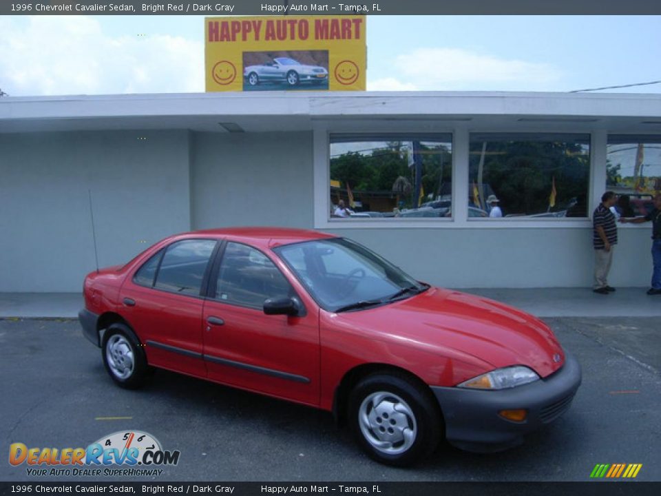 1996 Chevrolet Cavalier Sedan Bright Red / Dark Gray Photo #1