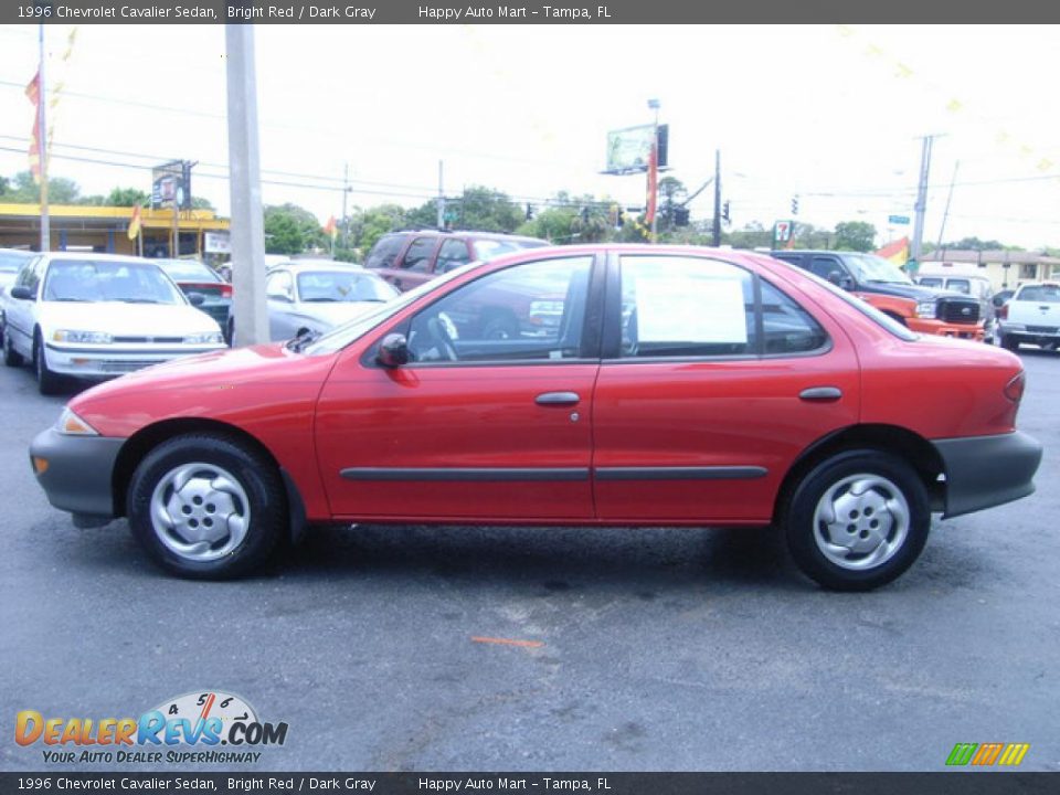 1996 Chevrolet Cavalier Sedan Bright Red / Dark Gray Photo #5