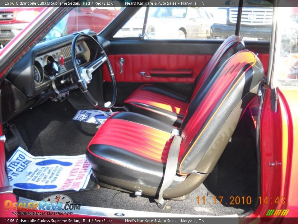 1966 Oldsmobile Cutlass Supreme Sedan Red / Red/Black Photo #27