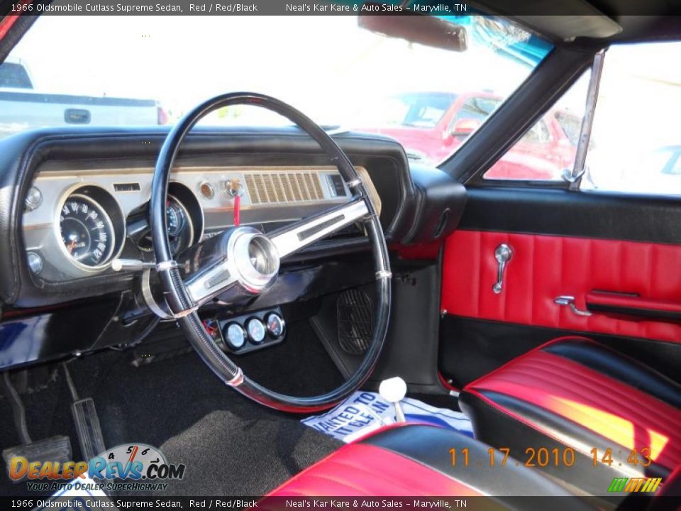 1966 Oldsmobile Cutlass Supreme Sedan Red / Red/Black Photo #29