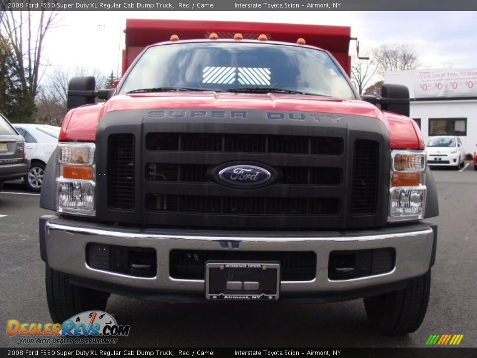 2008 Ford F550 Super Duty XL Regular Cab Dump Truck Red / Camel Photo #2