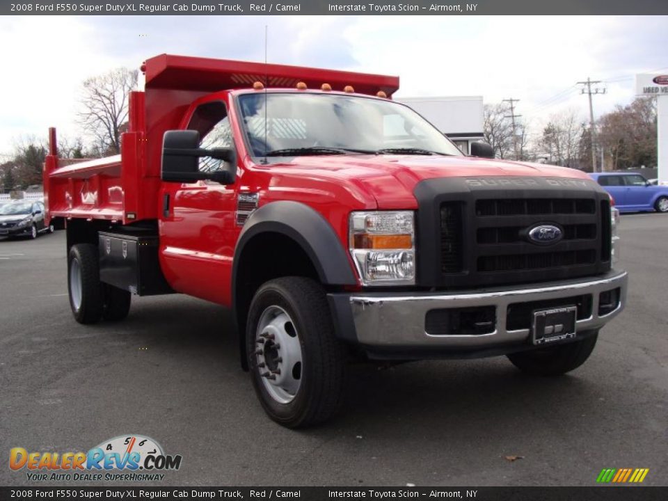 Front 3/4 View of 2008 Ford F550 Super Duty XL Regular Cab Dump Truck Photo #3