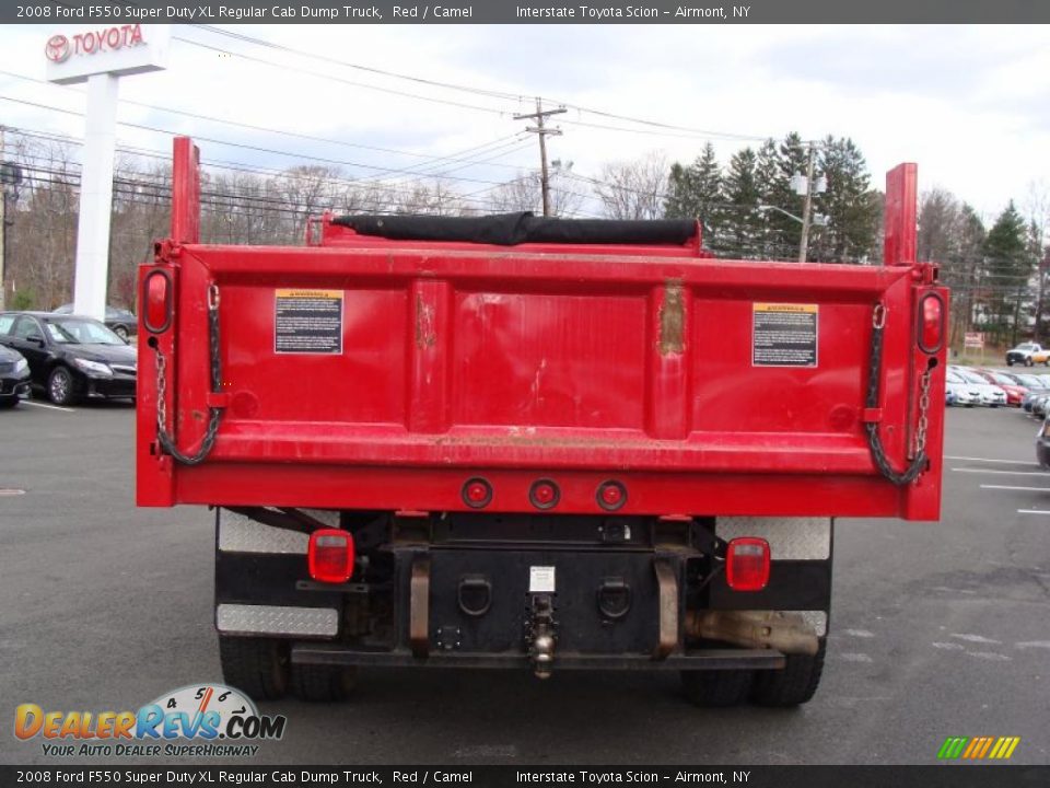 2008 Ford F550 Super Duty XL Regular Cab Dump Truck Red / Camel Photo #4