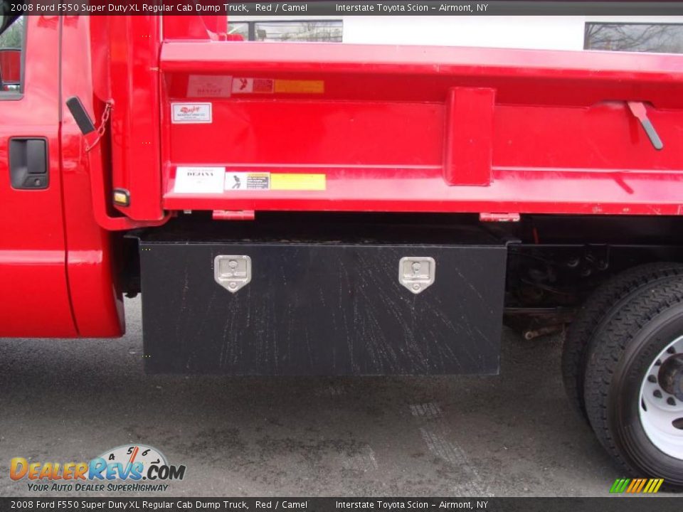 2008 Ford F550 Super Duty XL Regular Cab Dump Truck Red / Camel Photo #7