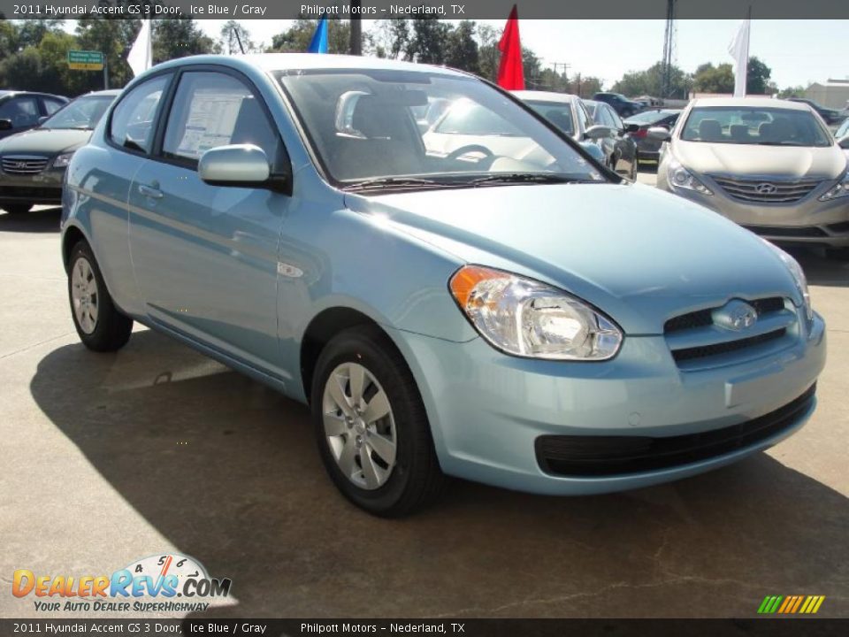 2011 Hyundai Accent GS 3 Door Ice Blue / Gray Photo #1