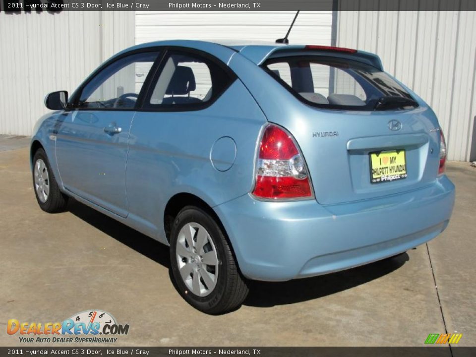 Ice Blue 2011 Hyundai Accent GS 3 Door Photo #5