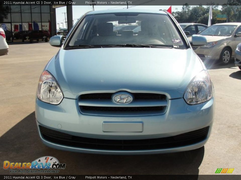 2011 Hyundai Accent GS 3 Door Ice Blue / Gray Photo #8