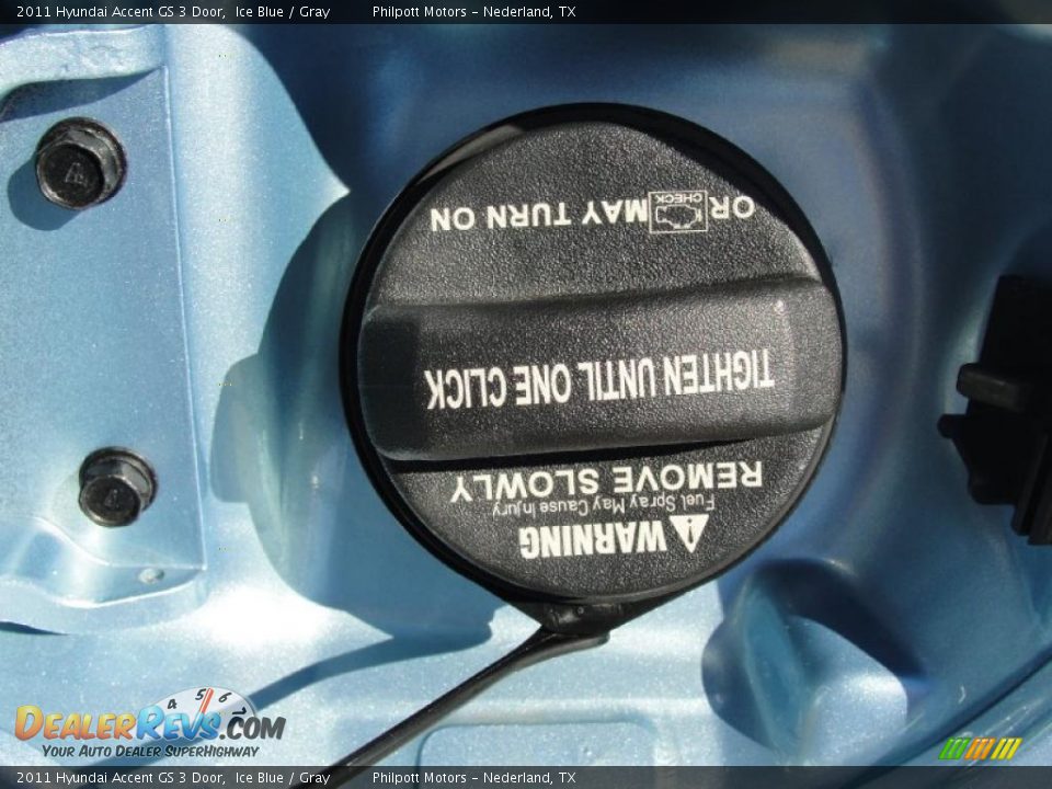 2011 Hyundai Accent GS 3 Door Ice Blue / Gray Photo #13
