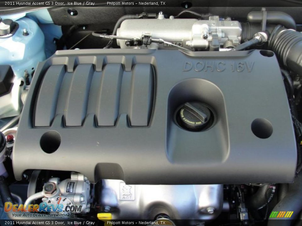 2011 Hyundai Accent GS 3 Door 1.6 Liter DOHC 16-Valve VVT 4 Cylinder Engine Photo #17