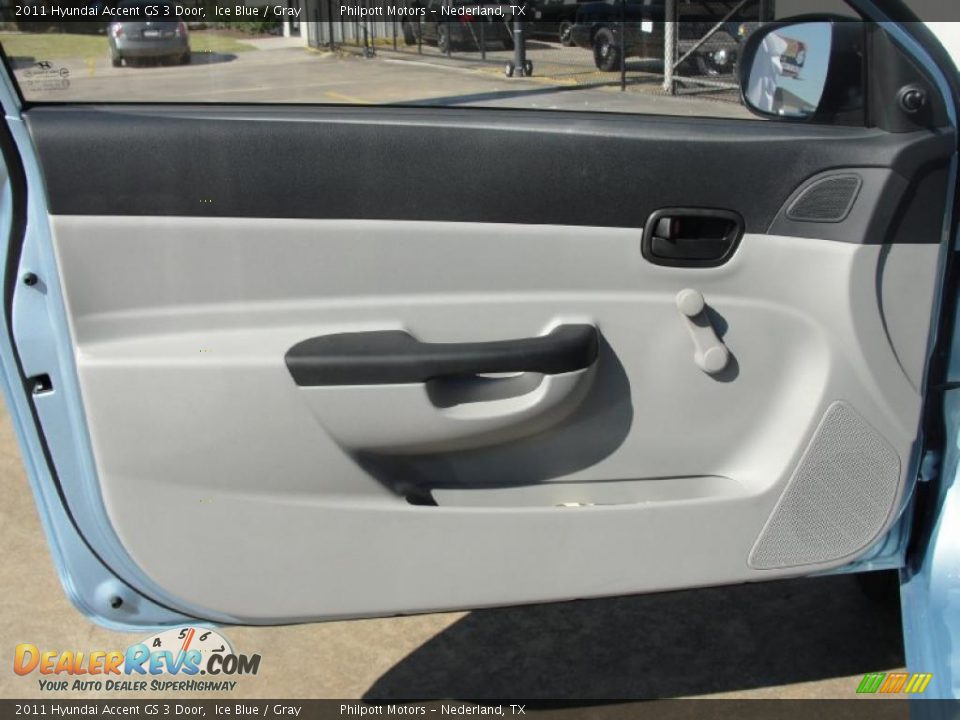 2011 Hyundai Accent GS 3 Door Ice Blue / Gray Photo #19