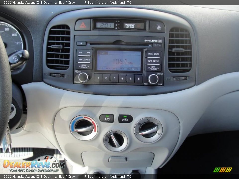 2011 Hyundai Accent GS 3 Door Ice Blue / Gray Photo #24