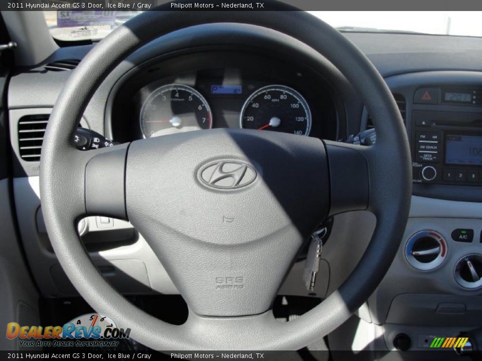 2011 Hyundai Accent GS 3 Door Ice Blue / Gray Photo #29